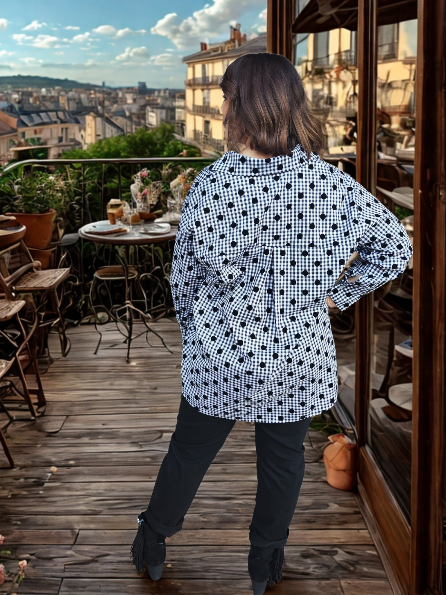 Chemise à pois