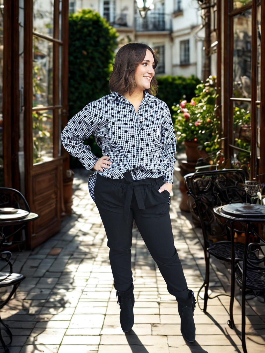 Chemise à pois